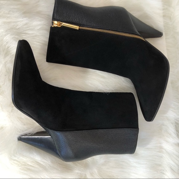 Stuart Weitzman black suede leather mid calf boots - Picture 4 of 8